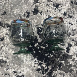 Colorful Rimmed Glass Goblets